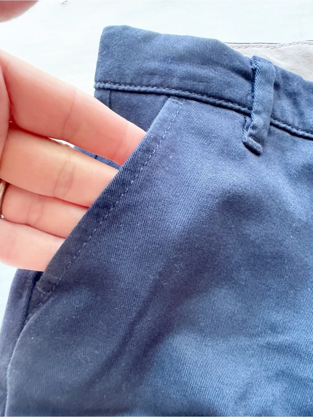 Gap Boys New Classic Navy Blue Chino Shorts Organic Cotton Blend NWT